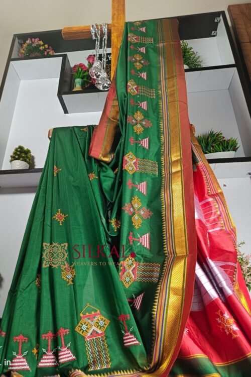 Ilkal Semi Silk With Kasuti Saree