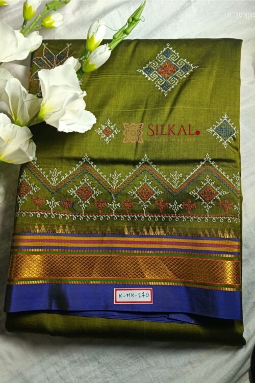 Ilkal Semi Silk With Kasuti Saree