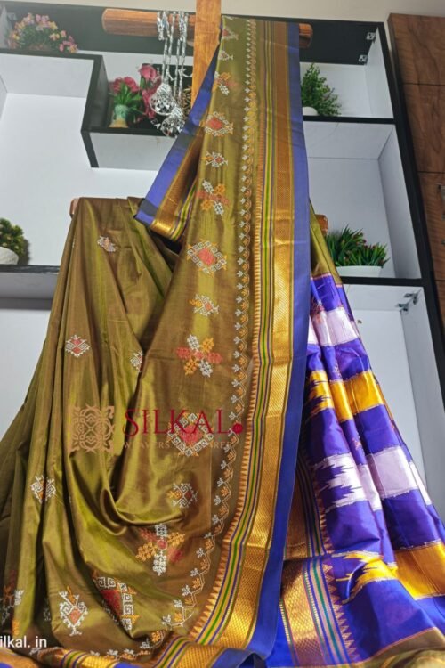 Ilkal Semi Silk With Kasuti Saree