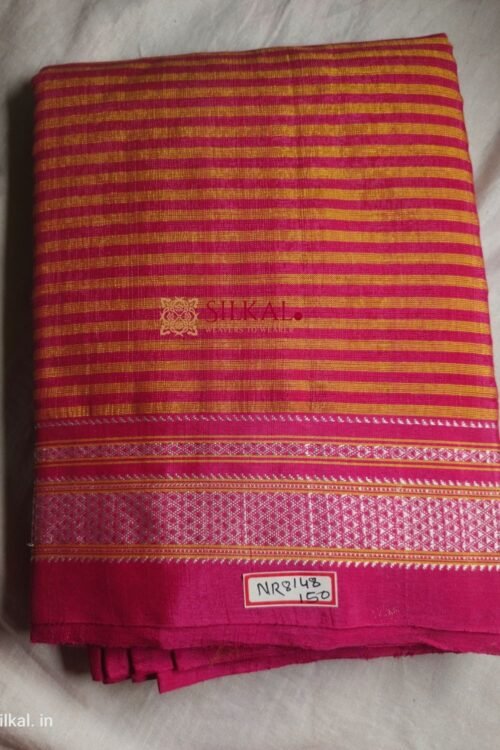Ilkal Handloom Viscose Cotton Silk Chikki Paras Border Saree