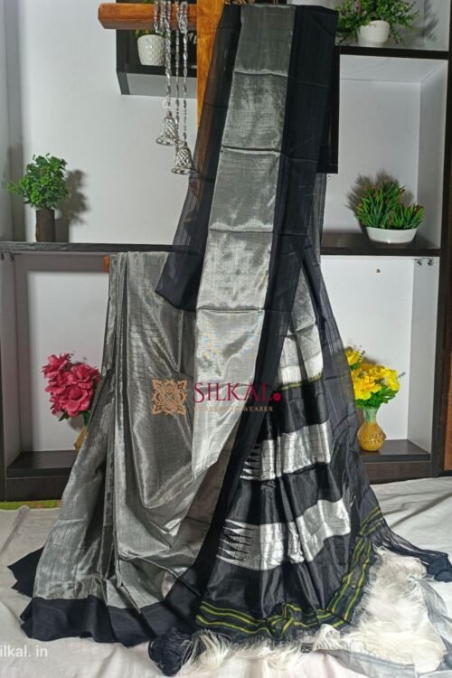 Ilkal Handloom Viscose Cotton Silk Chikki Paras Border Saree