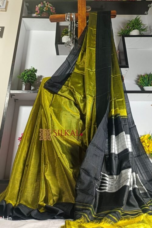 Ilkal Handloom Viscose Cotton Silk Chikki Paras Border Saree