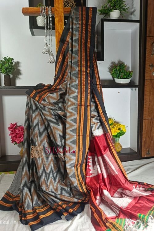 Ilkal Handloom Print Viscose Silk Gayatri Border Saree