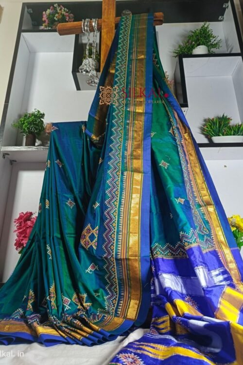 Ilkal Semi Silk With Kasuti Saree