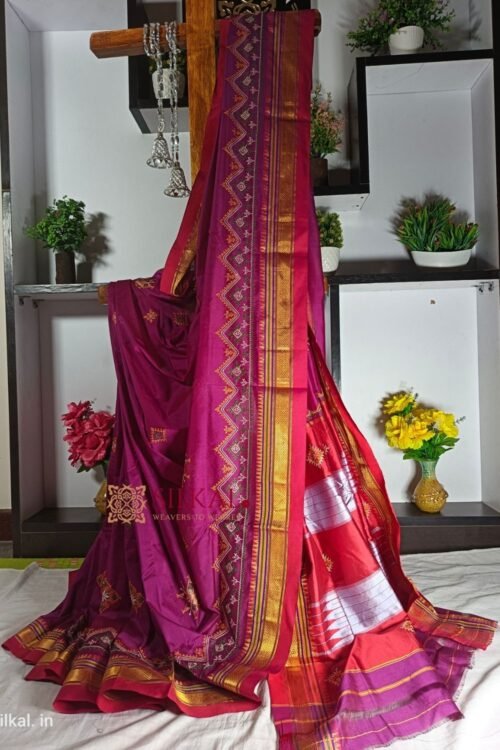 Ilkal Semi Silk With Kasuti Saree