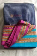 Patteda Anchu Pure Cotton With Gaadi Dhadi Border Saree
