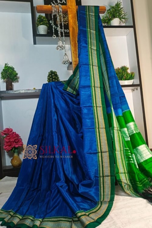 Ilkal Handloom Viscose Cotton Silk Chikki Paras Border Saree