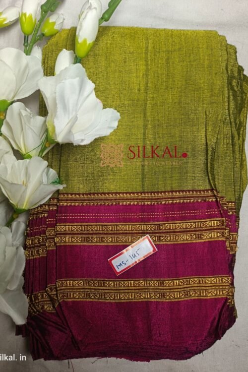 Ilkal Handloom Viscose Cotton Silk Gayatri Border Saree