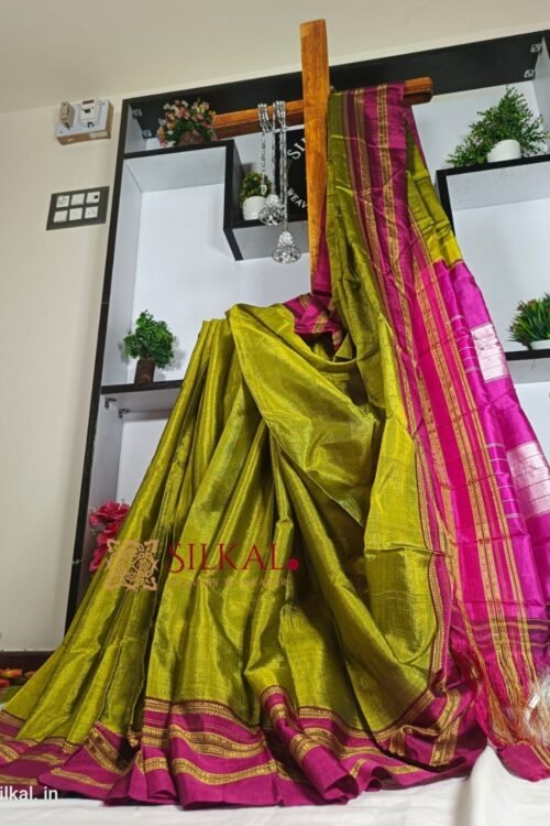 Ilkal Handloom Viscose Cotton Silk Gayatri Border Saree