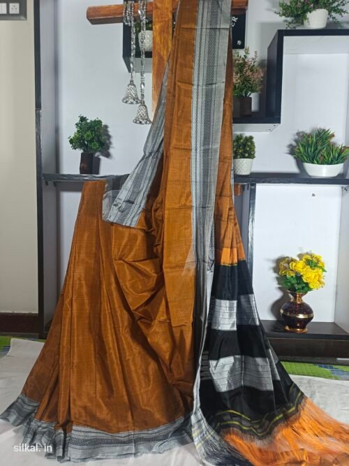 Ilkal Handloom Viscose Cotton Silk Chikki Paras Border Saree
