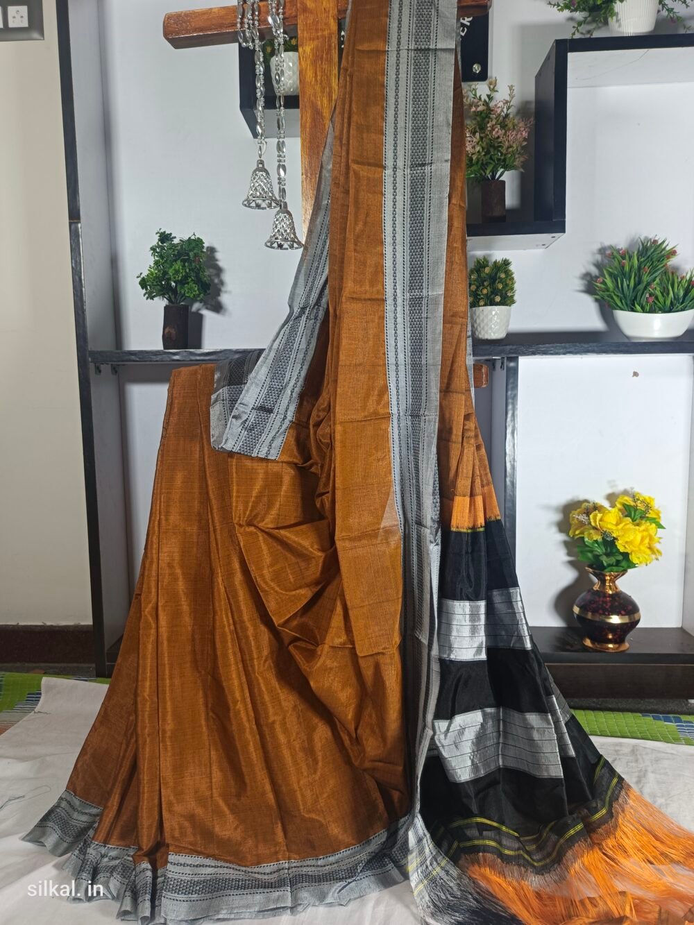 Ilkal Handloom Viscose Cotton Silk Chikki Paras Border Saree