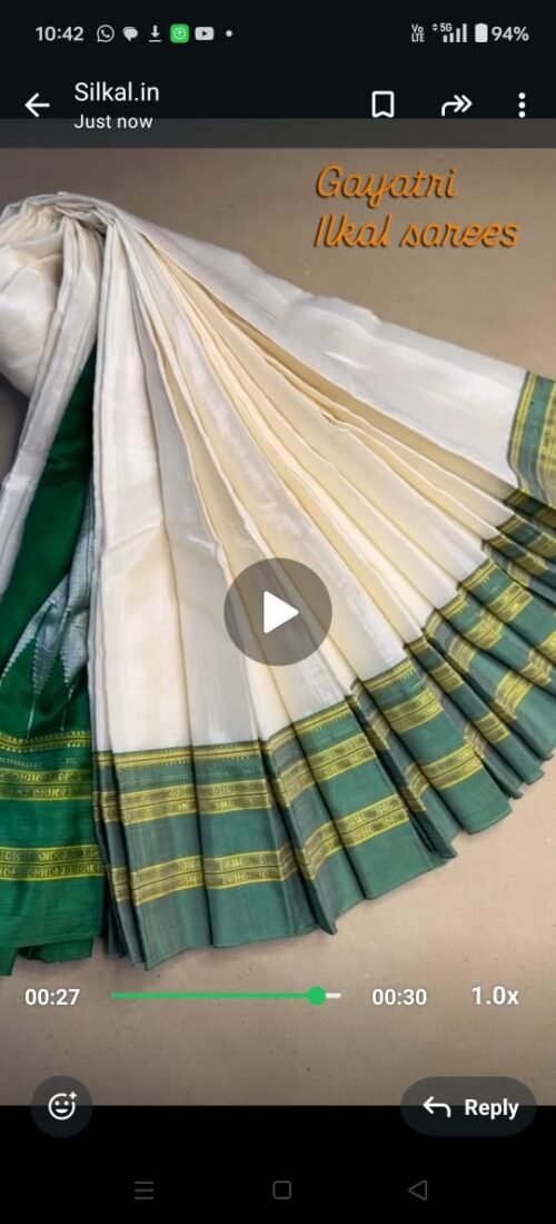 Ilkal Handloom Print Viscose Silk Gayatri Border Saree