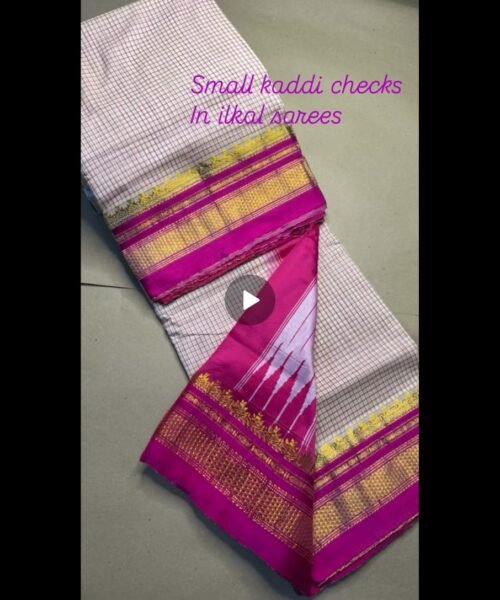 Ilkal Small Check Cotton Silk Saree